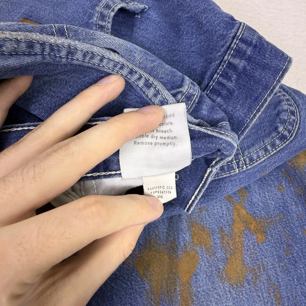 Carhartt Dungaree‎ Fit Carpenter Jeans 32x32 Paint Splatter Distressed Denim